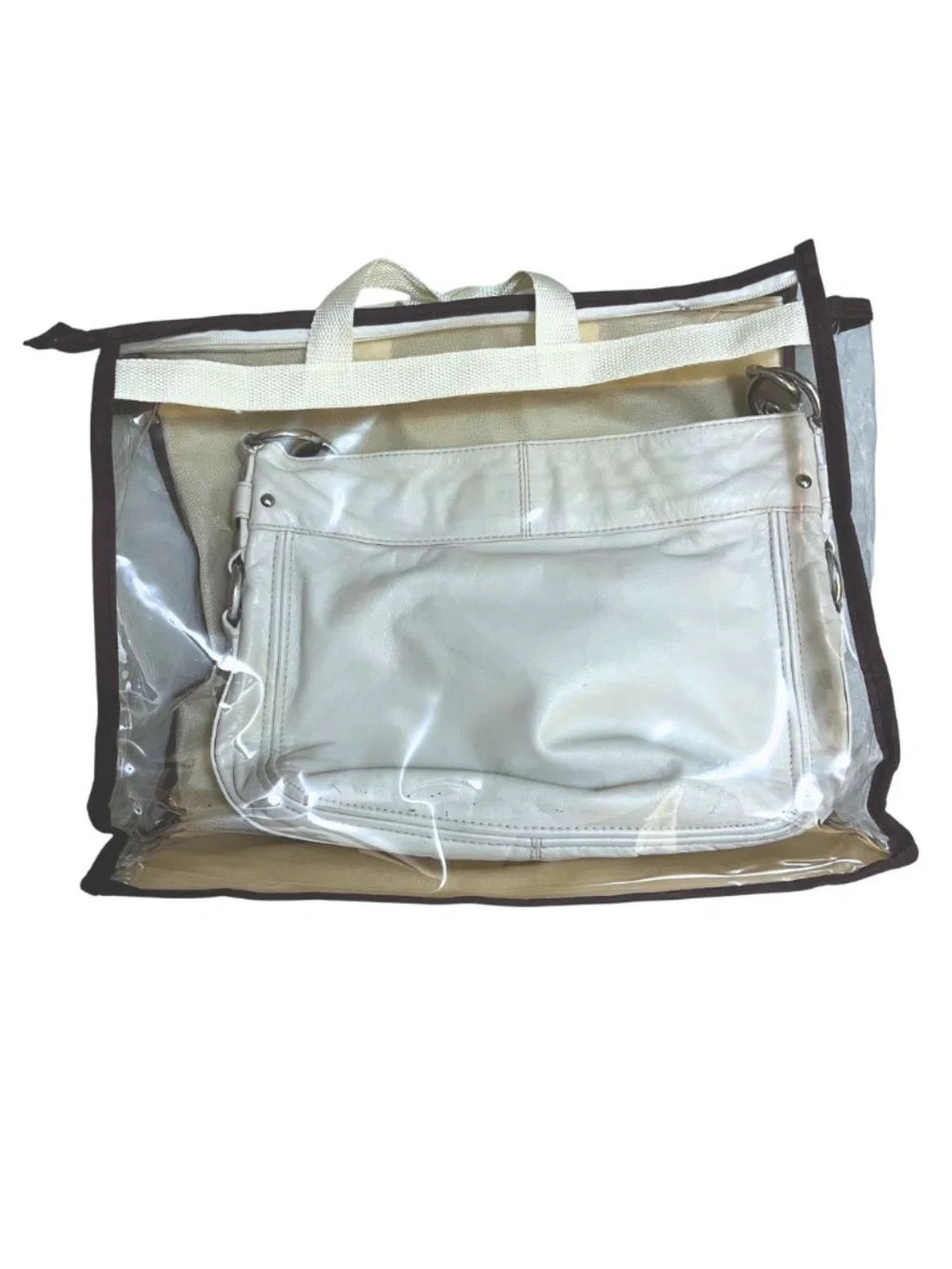 Cream Coach Leather Hobo Bag